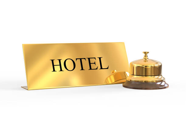 istock Service bell on hotel reception desk 1028613704