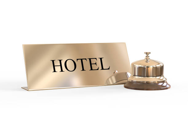 istock Service bell on hotel reception desk 1028613752