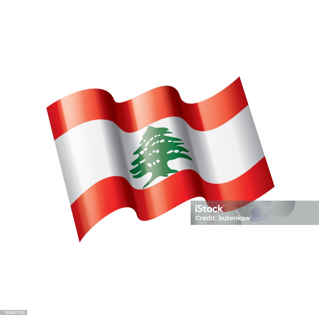 レバノンの国旗は、白の背景にベクトル画像 - イラスト素材...
