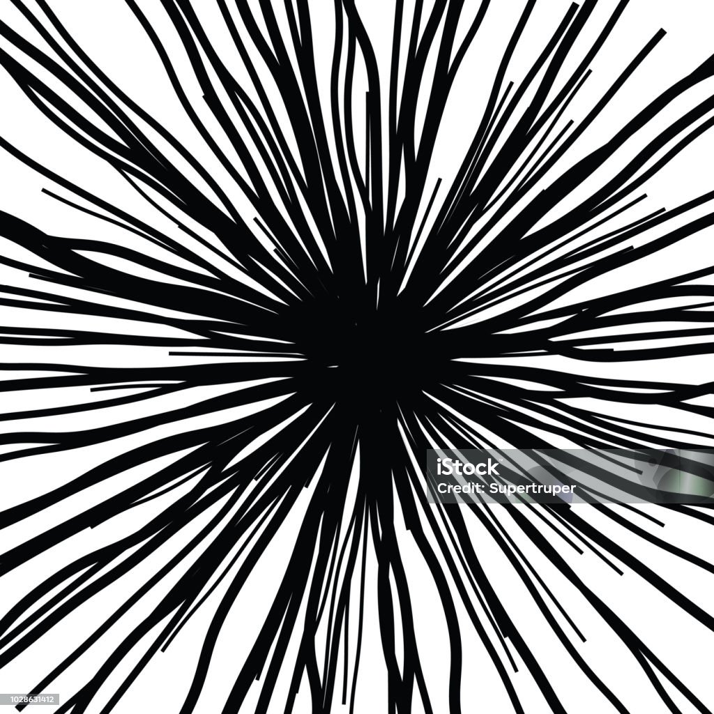 Light Rays Drowing Linear Hand Drawing Curved Light Rays Stock Illustration - Download ...
