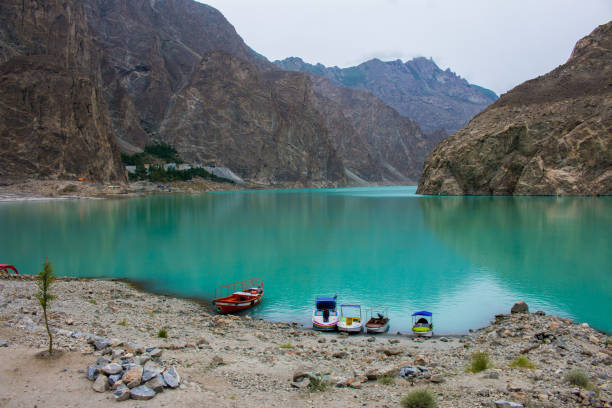 Boat at attabad lake Karakoram Highway, Hunza, Pakistan