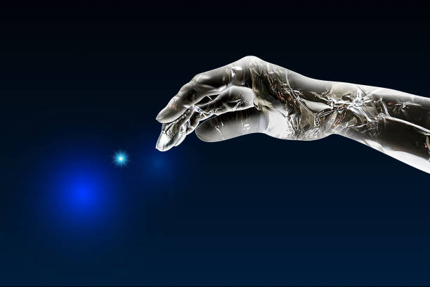 istock A metallic hand of an artificial intelligence robot. And trust and lov 1028643010