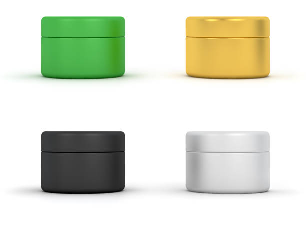 Cosmetic Cream Jars. Digitally Generated Image isolated on white background