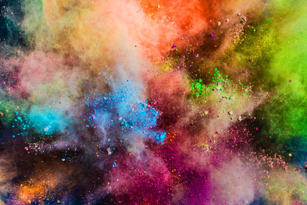 Colorful powder splashing in the air. Colorful powder splashing in the air. Holi celebration. Background. holi stock pictures, royalty-free photos & images