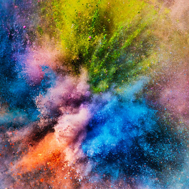 istock Vivid colorful holi powder in an explosion. 1028657898