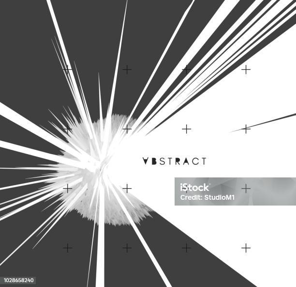 Background With Exploding Rays Abstract Vector Illustration With ...