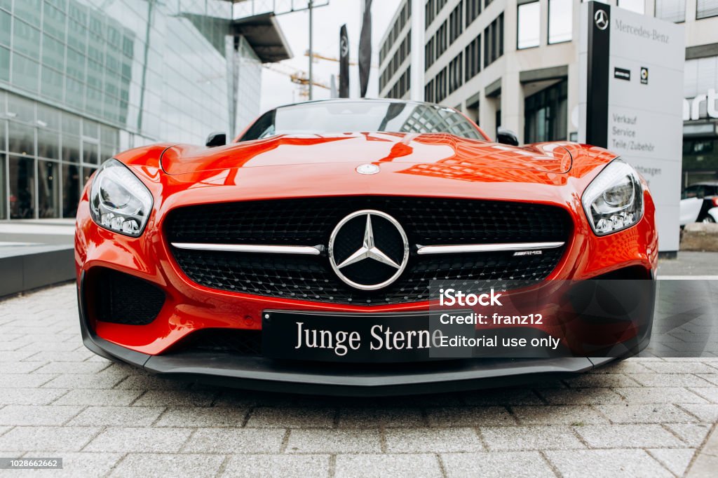 A Closeup Of The New Red Mercedesbenz Amg Gt Stock Photo - Download Image  Now - Mercedes-Benz, Red, Advertisement - iStock
