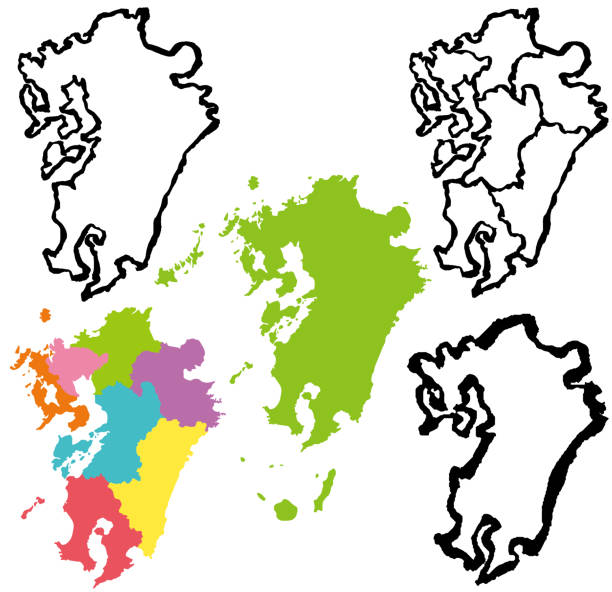 Fukuoka Prefecture Highlighted On The Map Of Japan Vector Art At Vecteezy