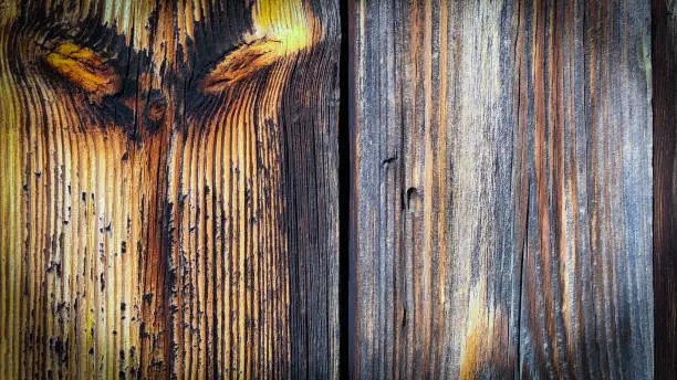 Photo of Wooden texture background with different colours of wood