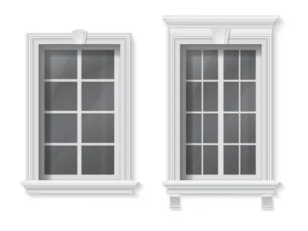 Vector illustration of window in classic frame