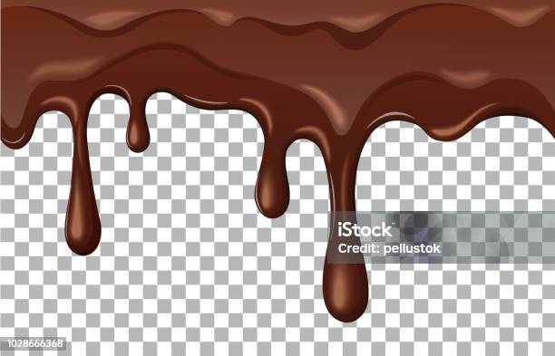 Dripping Melted Chocolate Stock Illustration - Download Image Now - Chocolate, Drop, Melting