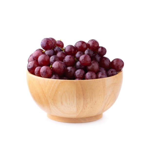 istock Red grapes isolated on over white background 1028683476