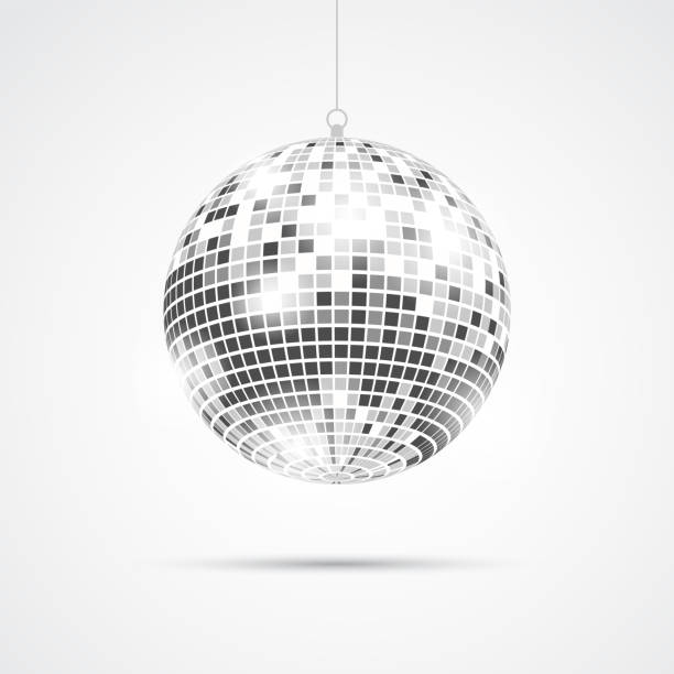 Silver Disco club isolated on white. Dance club decorative sign. Vector Silver Disco club isolated on white. Dance club decorative sign. Vector illustration nightclub stock illustrations