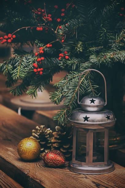 istock Christmas Decor on  wooden table 1028691026