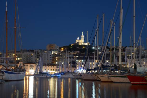 istock Old port of Marseille at night 1028694516