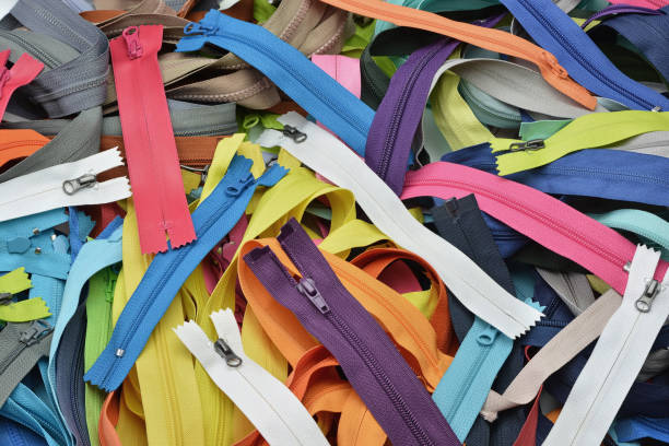istock Multicolored  Zip Fasteners, Garment industry. 1028695498