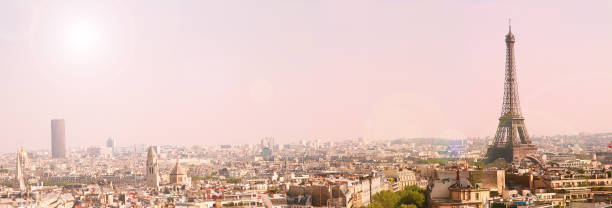 istock panoramic view of Paris on sunset 1028706884