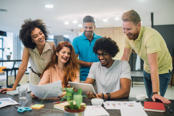 istock Young people working on a presentation in an office 1028706908