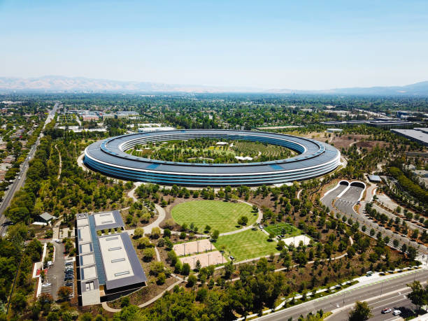 sede da apple, a apple park - vale do silício - fotografias e filmes do acervo