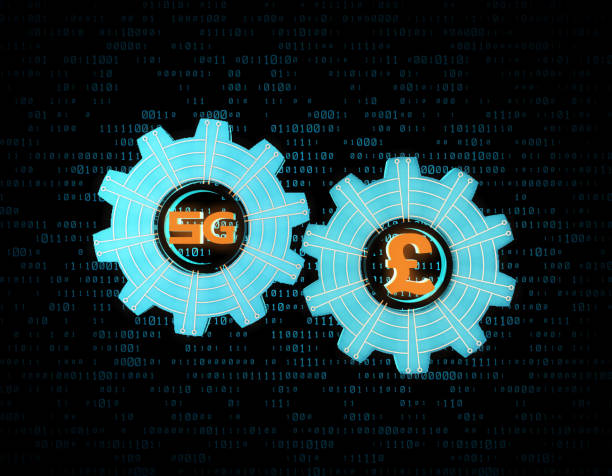 istock 5G network electronic technology, network communication and information transmission, gears and symbols,pound 1028713554