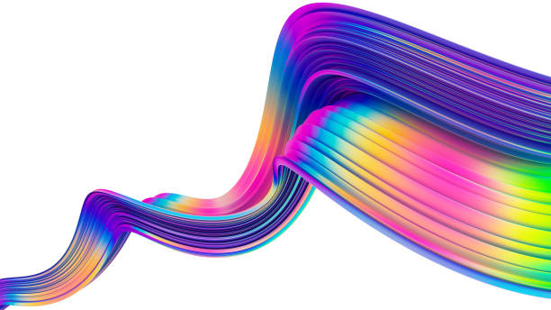 istock Bright abstract holographic 3D design element for Christmas celebration banners and posters 1028714456