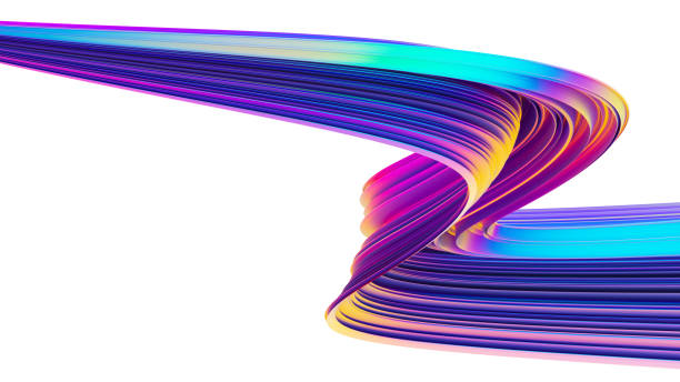 istock Iridescent abstract background with holographic ribbon fluid twisted shape 1028714494