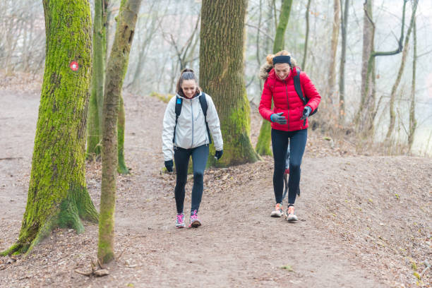 istock Two friends hiking together 1028722944