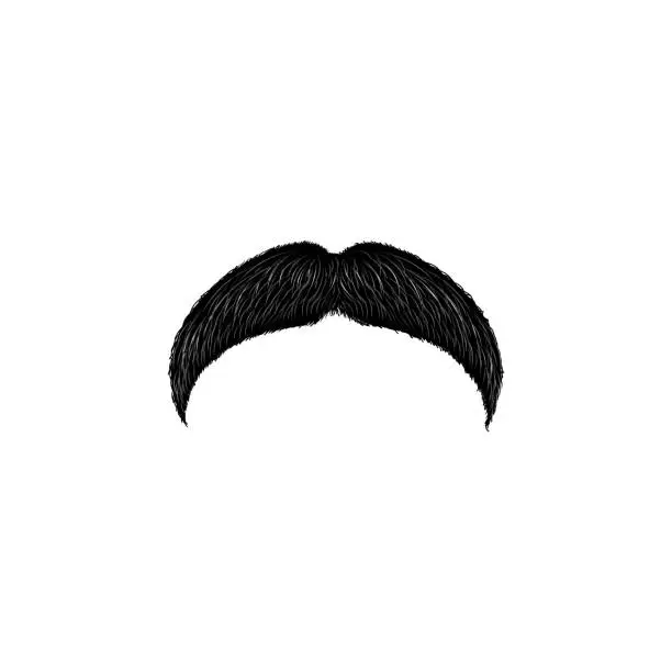 Vector illustration of Chevron mustaches isolated on white background.