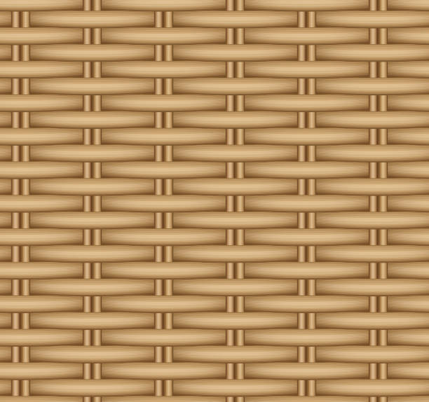 vektor nahtlose textur des einen weidenkorb. - woven bamboo wicker textured stock-grafiken, -clipart, -cartoons und -symbole