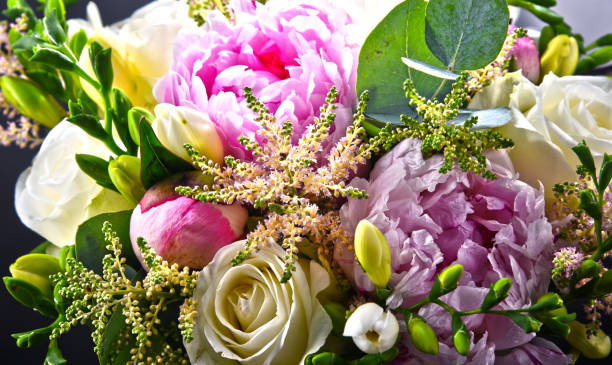 istock Composition with bouquet of freshly cut flowers 1028732208