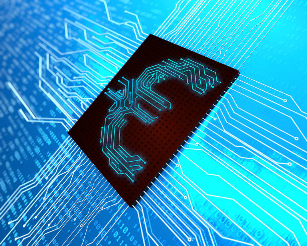 istock E-finance technology, data network core, circuit board and currency symbols,euro 1028733288