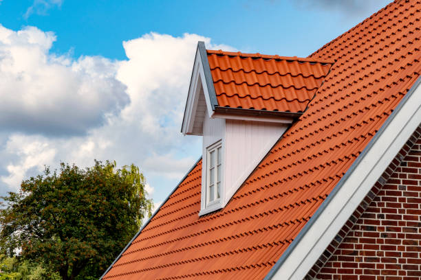 Dormer and newly covered gable roof . gable stock pictures, royalty-free photos & images