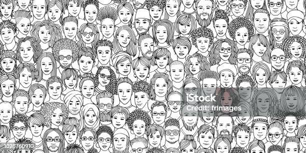 Diverse People Banner Stock Illustration - Download Image Now - People, Community, Multiracial Group