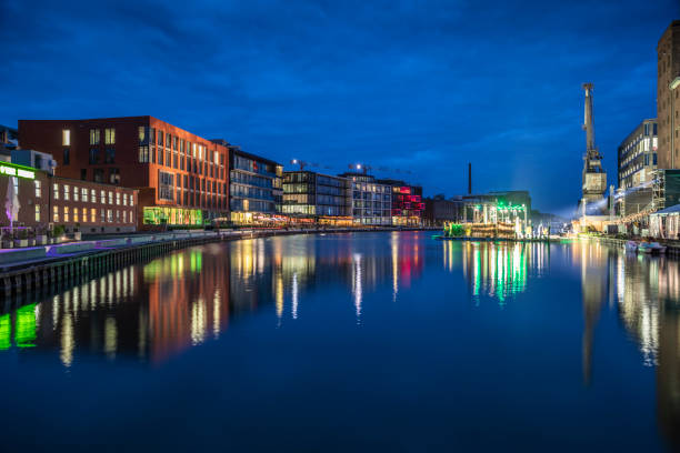 istock Germany, Munster, View of city harbor 1028766368