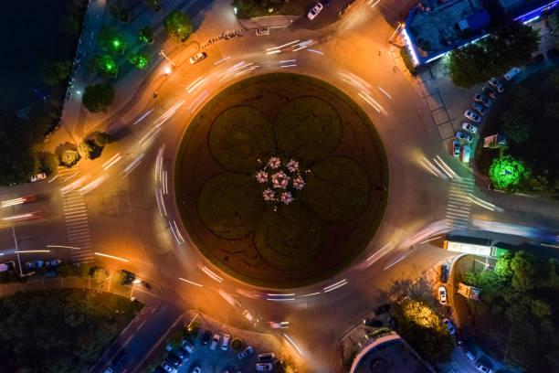 istock aerial view of roundabout 1028766520