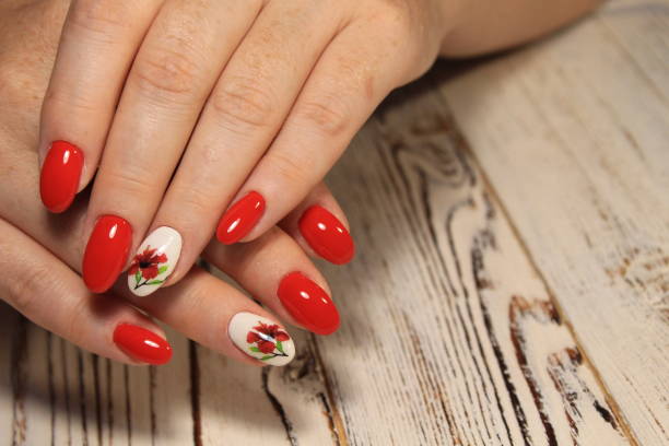 istock Amazing natural nails. Women's hands with clean manicure. 1028772134