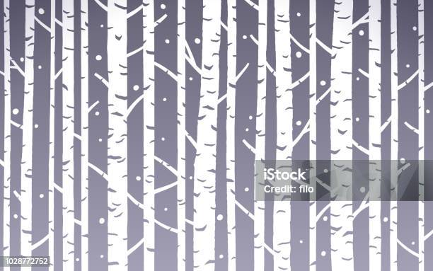 Birch Tree Abstract Winter Background Stock Illustration - Download Image Now - Birch Tree, Pattern, Winter