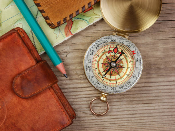 istock compass wallet and passport on a wooden table 1028775570