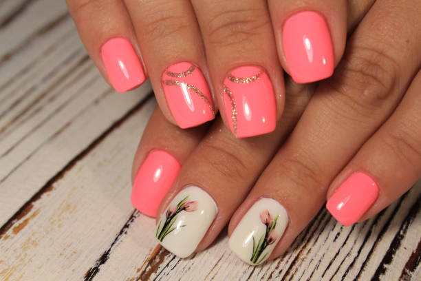 istock glamorous beautiful manicure on a trendy texture background 1028776380