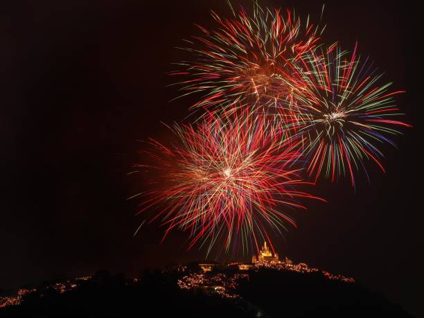 istock Firework over palace on the mountain, Phetchaburi Thailand 1028782818