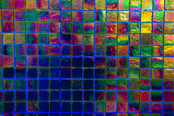 Colorful mosaic wall stock photo