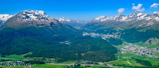 istock Muottas Muragl (2,454 m), view towards St Moritz and the Upper Engadine valley (Graubünden, Switzerland) 1028789602