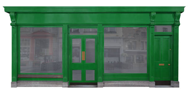 istock Loading with green entrance area in wood isolated on white background 1028803318