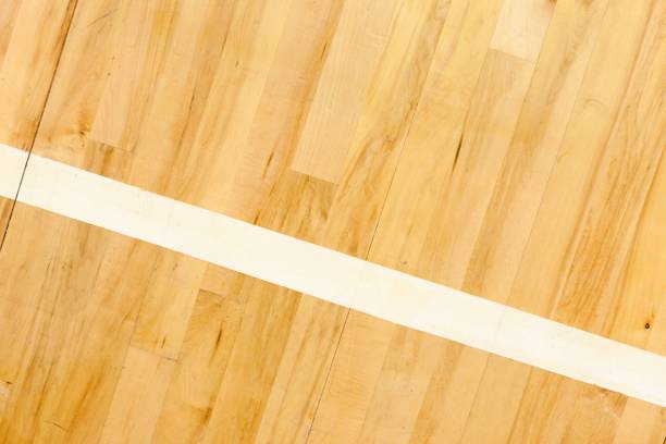 Basketball court. Line on Wooden Floor of Basketball Court basketball hardwood floor texture stock pictures, royalty-free photos & images