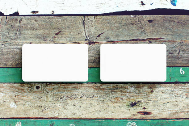 istock Round Cornered Business card Mock up template 1028809310