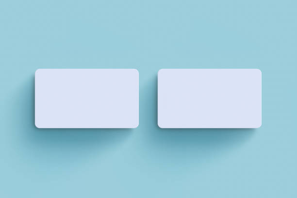 istock Round Cornered Business card Mock up template 1028809318