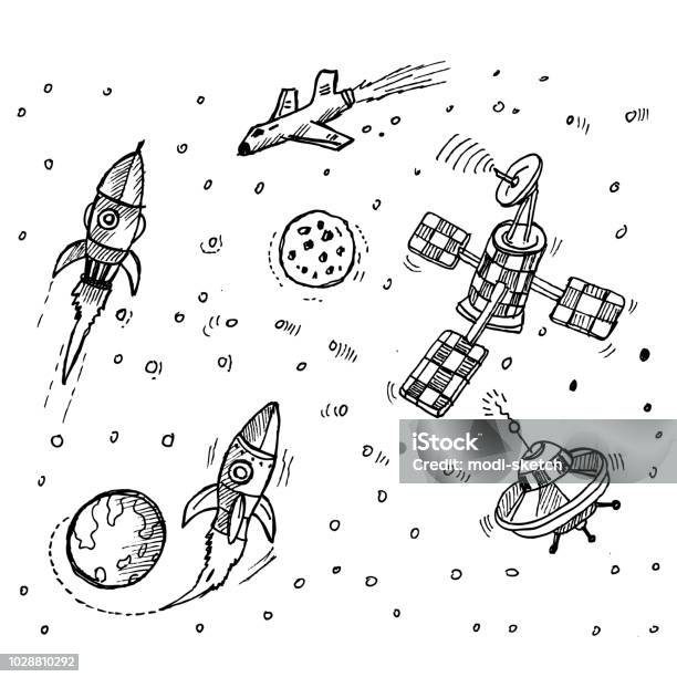 Spce Scetch Space Sketch Doodle Stock Illustration - Download Image Now - Art ...