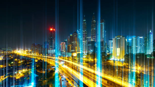 istock The network light came out from the ground 1028815538