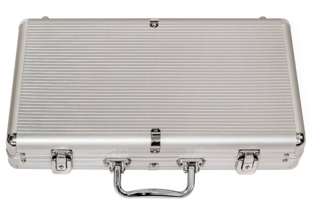 istock Aluminum Hard Briefcase Isolated On White Background 1028818852