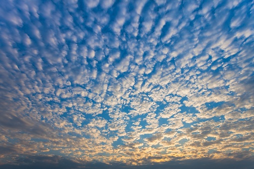 Beautiful idyllic sunset sky.